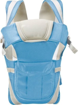 

Smilecasters Adjustable Hands-Free 4-in-1 (with Comfortable Head Support & Buckle Straps) Baby Carrier Baby Carrier(Light blue, Beige, Front carry facing out)