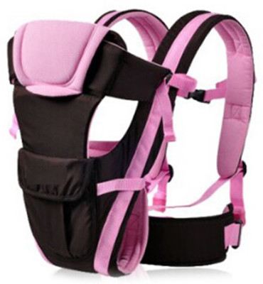 

Smilemakers Adjustable Hands-Free 4-in-1 (with Comfortable Head Support & Buckle Straps) Baby Carrier Baby Carrier(Brown, Pink, Front Carry facing in)