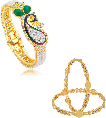 ZENEME Alloy Gold-plated Bangle Set(Pack of 3)