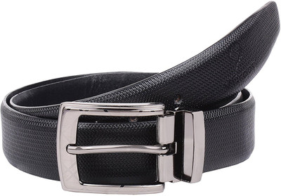 

LAER Men & Women Casual Black Genuine Leather Reversible Belt