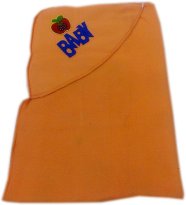 

Squnibee Embroidered  Hooded Baby Blanket(100% Wool, Orange