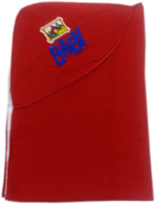 

Squnibee Embroidered  Hooded Baby Blanket(100% Wool, Red