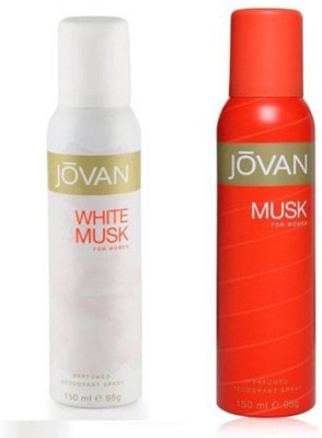 Jovan White & Musk Combo Set (Set of 2) Deodorant Spray - For Women(300 ml, Pack of 2)