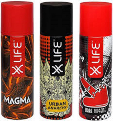 

X LIFE COMBO PACK OF MAGMA+URBAN ANARCHY+LIBRE SUPREME Deodorant Spray - For Men & Women(450 ml, Pack of 3)
