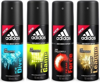 

ADIDAS Combo Set of 4 Deodorant Spray - For Men(600 ml, Pack of 4)