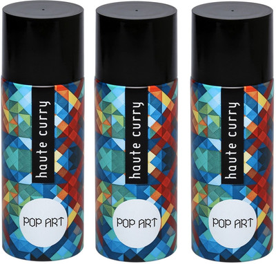 haute curry pop art deodorant 150 ml.-set of 3 Deodorant Spray - For Men & Women(450 ml, Pack of 3)