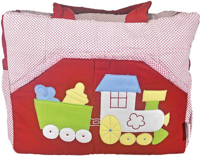 

Babysid Collections Diaper Bags for Moms Stylish Red Train Cloth Material Spongy and Water Resistant Inside Size : L -38 X H -13 X W -31 cm Diaper Bag(Red)