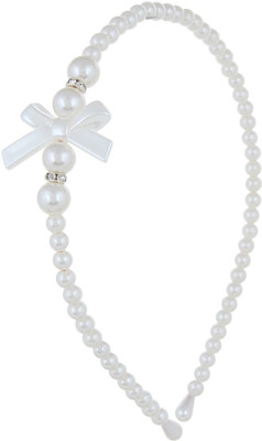 

Fayon Chic Stylish White Pearl Beaded Bow Hair Band(White)