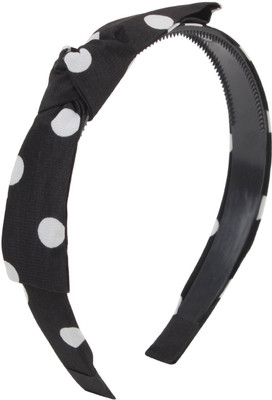 Fayon Fashion Statement White Dot Hair Band(Black)