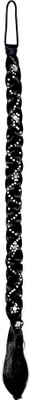

Daiku Simple Designer Beaded Long Black Shinny Stone Studded Party Braid for Women / Girls Hair Extension