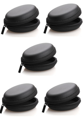 RETRACK Leather Zipper Headphone Pouch For Universal(Black)