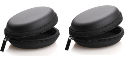 RETRACK Leather Zipper Headphone Pouch For Universal(Black)