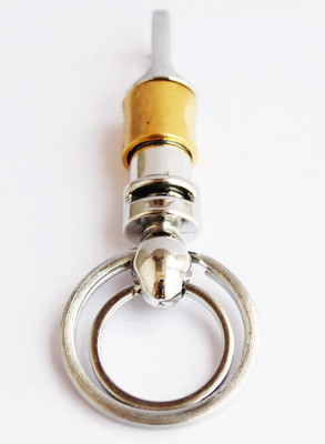 

JaisBoy Omuda Hook Locking Double Rings Metallic Keychain / Keyring / Key Ring / Key Chain (silver) Key Chain