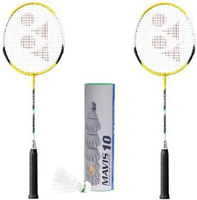 

Yonex Combo of Two, Two 'B-5000' Badminton Racquet and 1 Box 'Mavis-10' Shuttlecock (Pack of 6) (Color On Availability)- Badminton Kit