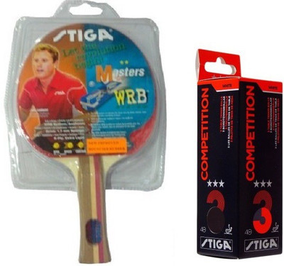 

Stiga Combo of Two , One Masters Table Tennis Racquet and One Competition Ping Pong Ball Box- Table Tennis Kit