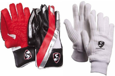

SG Combo of two, one pair of 'League' Wicket Keeping Gloves and one pair of 'Tournament' Inner Gloves (Men's) (Color On Availability)- Cricket Kit
