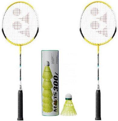 

Yonex Combo of Two, two 'B-5000' Badminton Racquet and 1 box 'Mavis-300i' Shuttlecock (Pack of 6) (Color On Availability)- Badminton Kit