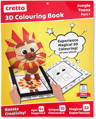 

cretto 3D Colouring Book - Jungle Toons 1(Multicolor)
