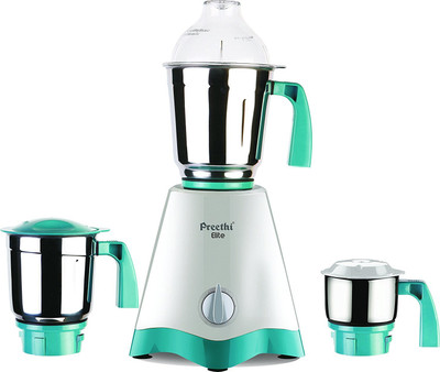 

Preethi Elite 600 W Mixer Grinder(white/green, 3 Jars)