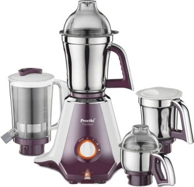 

Preethi MG 217 taurus 750 W Juicer Mixer Grinder(Steel and Purple, 4 Jars)