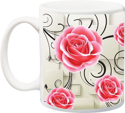 

Stylotrendz Beautiful Roses Pattern Designer Print Ceramic Mug(325 ml), White
