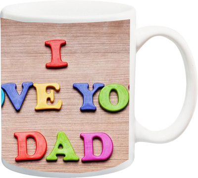 

Stylotrendz I Love you dad 3D Print Coffee Ceramic Mug(325 ml), Multicolor