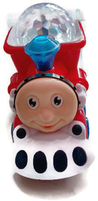 

UNIQUE TOYZ 3D Cartoon Train Toy with Lights and Music Gift, Multi Color(Red)