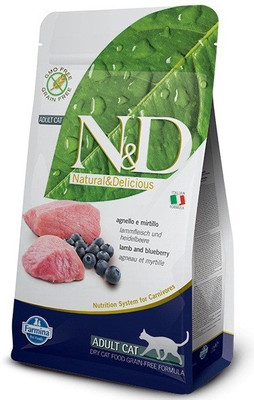 farmina N&D Grain free Lamb Blueberry 1.5kg adult cat food Lamb 1.5 kg Dry Cat Food