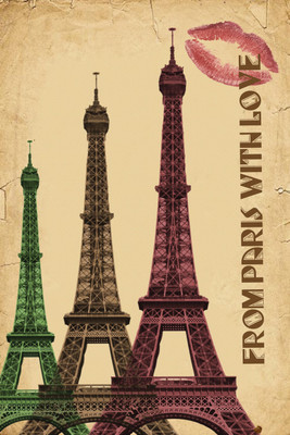 

Eiffel Tower loveL laminated poster Fine Art Print(27 inch X 12 inch)