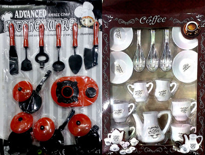 SS Traders -Red and Black Coloured Kitchen set with Cup set For Kids