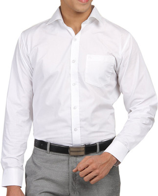 60% OFF on Sarathi Men Solid Party White Shirt on Flipkart