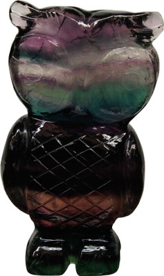 

Aldomin Fluorite Owl Healing Crystal Animal (166 Gram) Decorative Showpiece - 7.8 cm(Crystal, Multicolor)