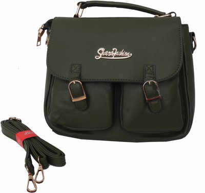 

ALIVE Women Casual Green Leatherette Messenger Bag