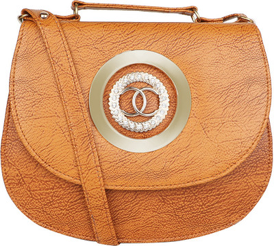 

Pekian Girls Casual Gold PU Sling Bag