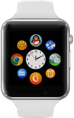 

IBS Bluetooth with Built-in Sim card and memory card slot Compatible with Android IOS Mobiles Wrist White Smartwatch(White Strap Free Size)