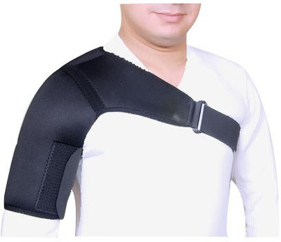 A R Shoulder Support Adjustable Compression Shoulder Pad Black (Right) Shoulder Support(Black)