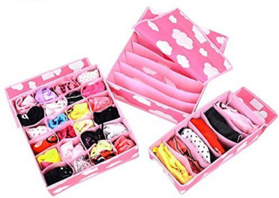 

ClickUS Set of 3 Cloud Innerwear Organizer (Pink)(Pink)