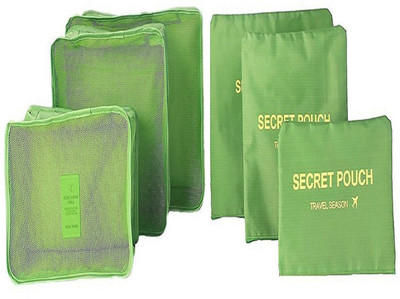 

Styleys Set of 6 Packing Cube Toiletry Bags (Green)(Green)