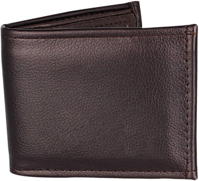 OODI Men Brown Genuine Leather Wallet(10 Card Slots)