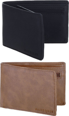 

MARKQUES Men Black, Brown Artificial Leather Wallet(9 Card Slots), Black-01;brown-02