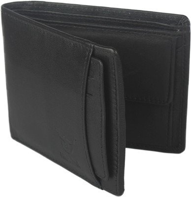 

Hidelink Men Black Genuine Leather Wallet(6 Card Slots)