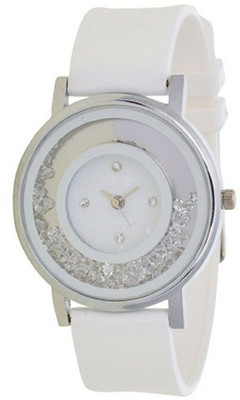 

KNACK movable crystals in dial fancy and attractive white women Watch - For Girls Watch - For Girls