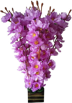 

paradise para-3445 Purple Orchids Artificial Flower with Pot(40 inch, Pack of 1)