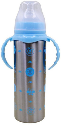 

Toys Factory Baby' feeding Bottle In Steal & Beautiful Print - 180 ml(Silver, Blue)