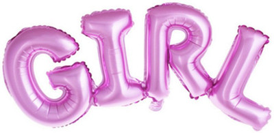 

Jamboree Solid Girl birthday letters balloons Foil Balloons Baby Shower Party Decoration Helium Balloon Balloon(Pink, Pack of 1)