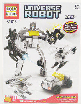 

Powerpak Legao Model Universe Robot - Raid - Building blocks 3D Puzzle Educational Toy For (100 Pieces) - Assemble them into robots, cars, planes, and other different models(Multicolor)