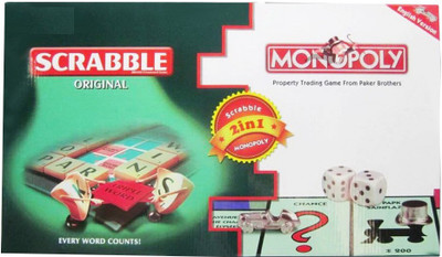 

Assemble 2 In 1 Scrabble & Monopoly For 2 - 4 Players Board Game Board Game