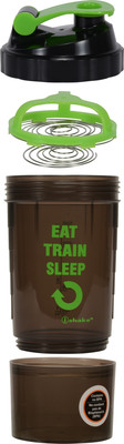 

iShake Black Body Green Lid Speed 1 Storage gym bottle 500 ml Shaker(Black, Green)