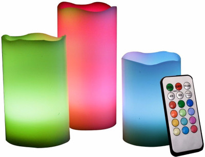 

Smartcraft Color Changing Candles With Remote Control (3 Pc Set) Candle(Green, Red, Blue, Pack of 3), Blue;green;red