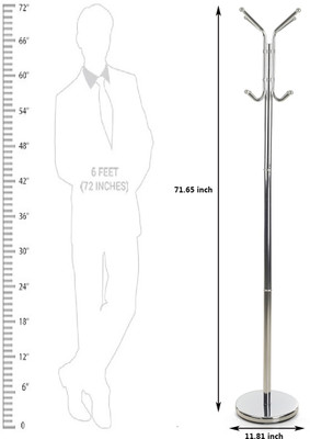 

RoyalOak Metal Coat Stand(Finish Color - Silver)